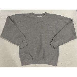 Vintage 90s Santee Pullover Sweatshirt Adult Small Gray Blank Super Heavyweight